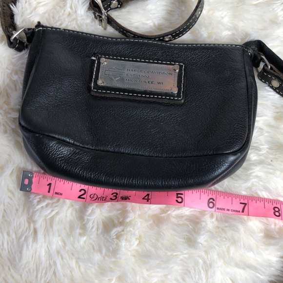 Harley-Davidson Black Leather Crossbody Bag